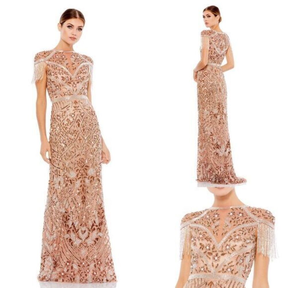MAC DUGGAL COPPER COLUMN GOWN Size 8